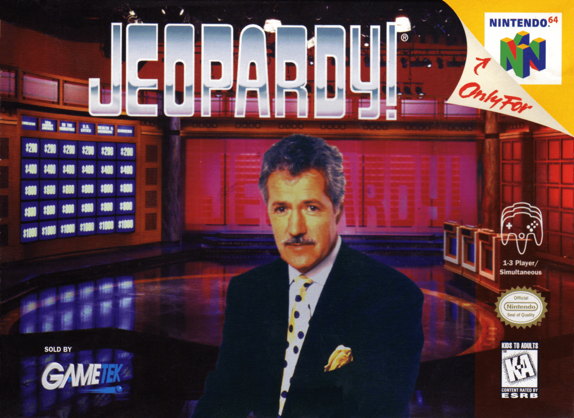 Jeopardy box art for Nintendo 64